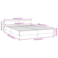 Bettgestell mit Kopfteil ohne Matratze Grau 140x200 cm