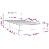 Bettgestell ohne Matratze Hellgrau 90x200 cm Samt