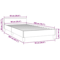 Bettgestell ohne Matratze Dunkelgrau 90x200 cm Samt