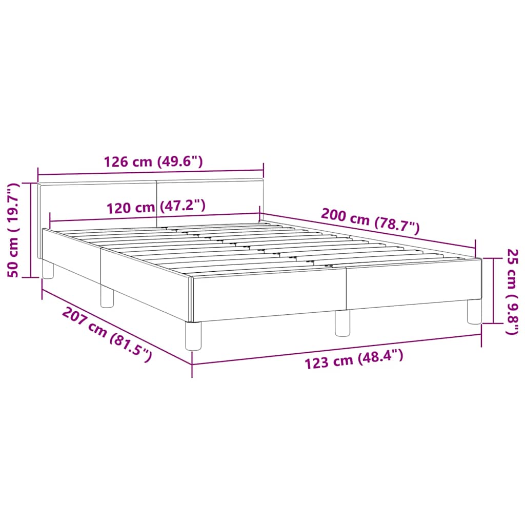 Bettgestell ohne Matratze Schwarz 120x200 cm Samt