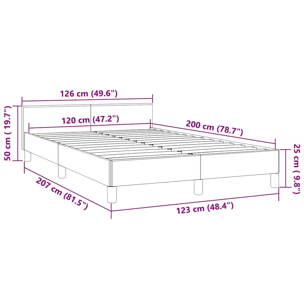 Bettgestell ohne Matratze Dunkelblau 120x200 cm Samt