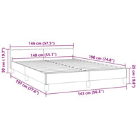 Bettgestell ohne Matratze Hellgrau 140x190 cm Samt