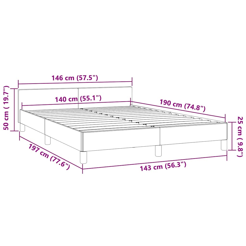 Bettgestell ohne Matratze Dunkelgrün 140x190 cm Samt