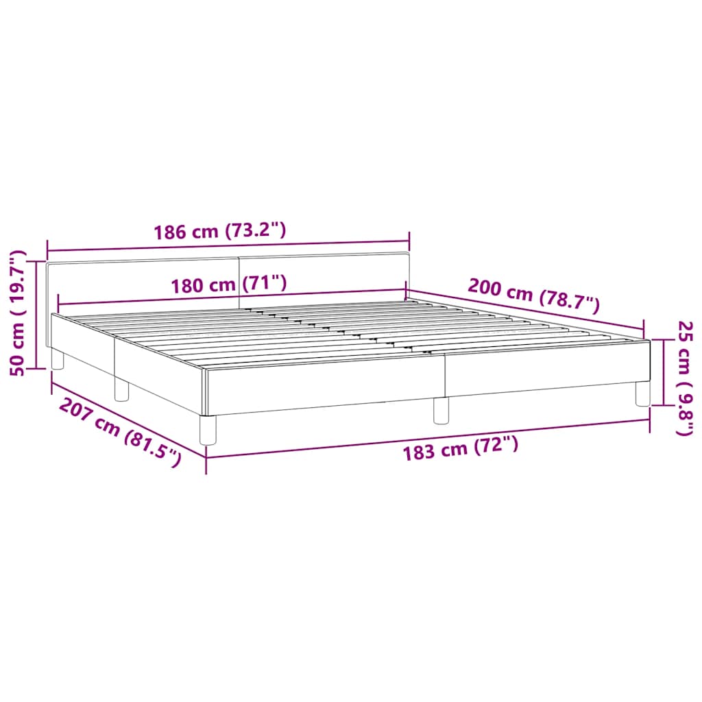 Bettgestell ohne Matratze Hellgrau 180x200 cm Samt