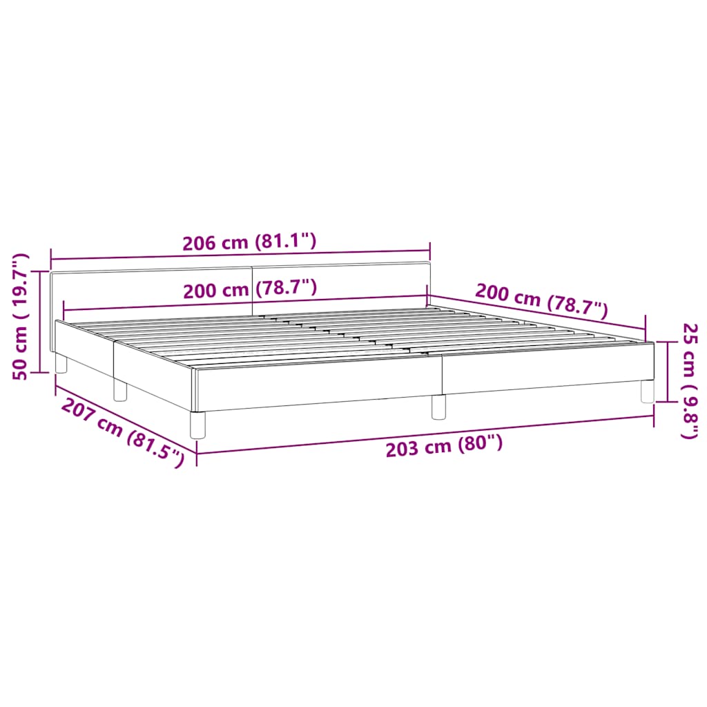 Bettgestell ohne Matratze Dunkelblau 200x200 cm Samt