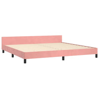 Bettgestell mit Kopfteil ohne Matratze Rosa 200x200 cm Samt