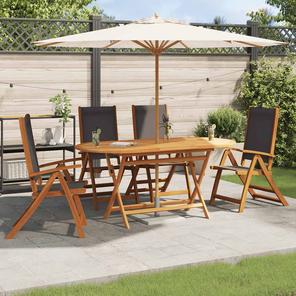 Gartenstühle 4 Stk. Klappbar Massivholz Akazie und Textilene