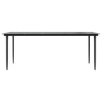 Garten-Esstisch Schwarz 200x100x74 cm Stahl und Hartglas