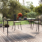 Garten-Esstisch Schwarz 200x100x74 cm Stahl und Hartglas