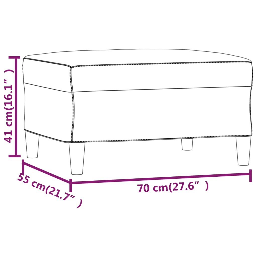 Fußhocker Creme 70x55x41 cm Stoff