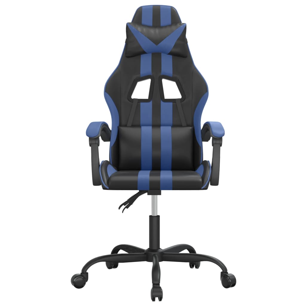 Gaming-Stuhl Drehbar Schwarz und Blau Kunstleder