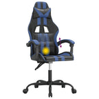 Gaming-Stuhl Drehbar Schwarz und Blau Kunstleder