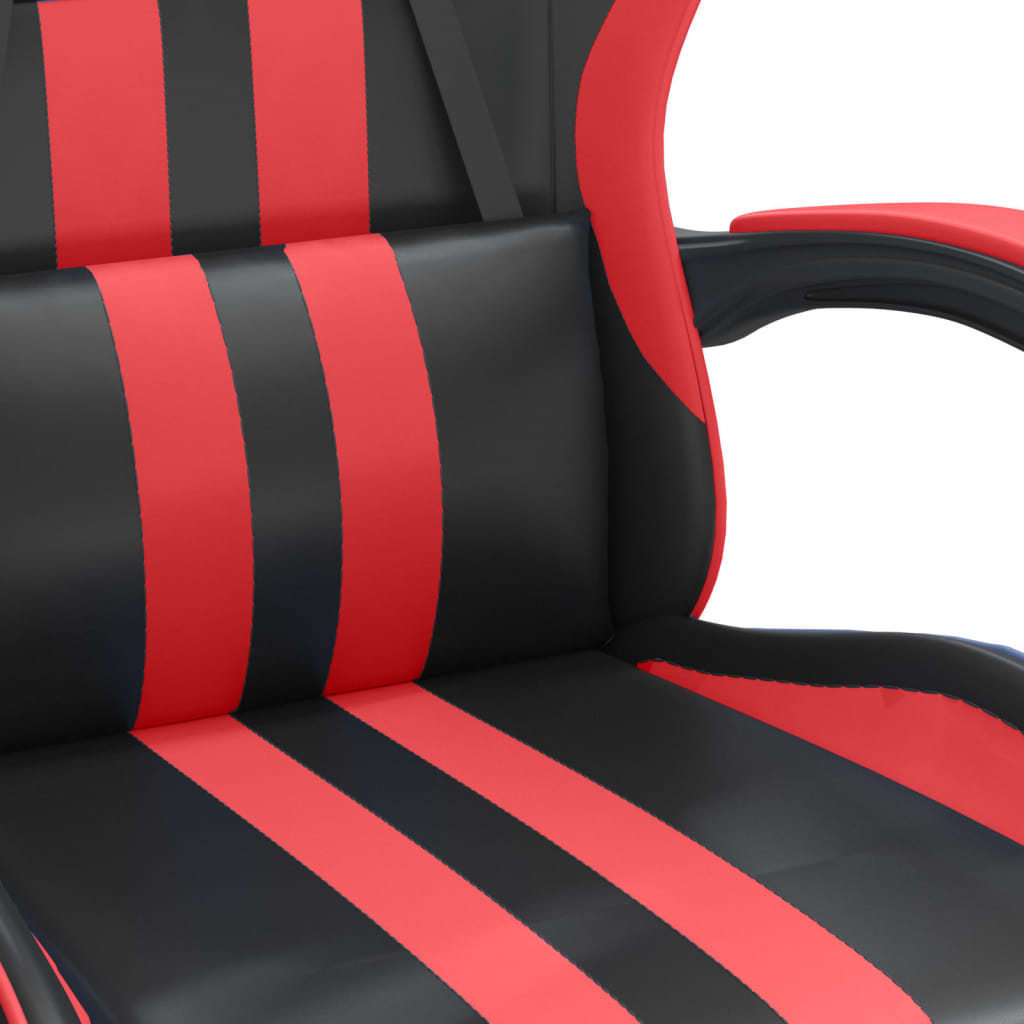Gaming-Stuhl Drehbar Schwarz und Rot Kunstleder