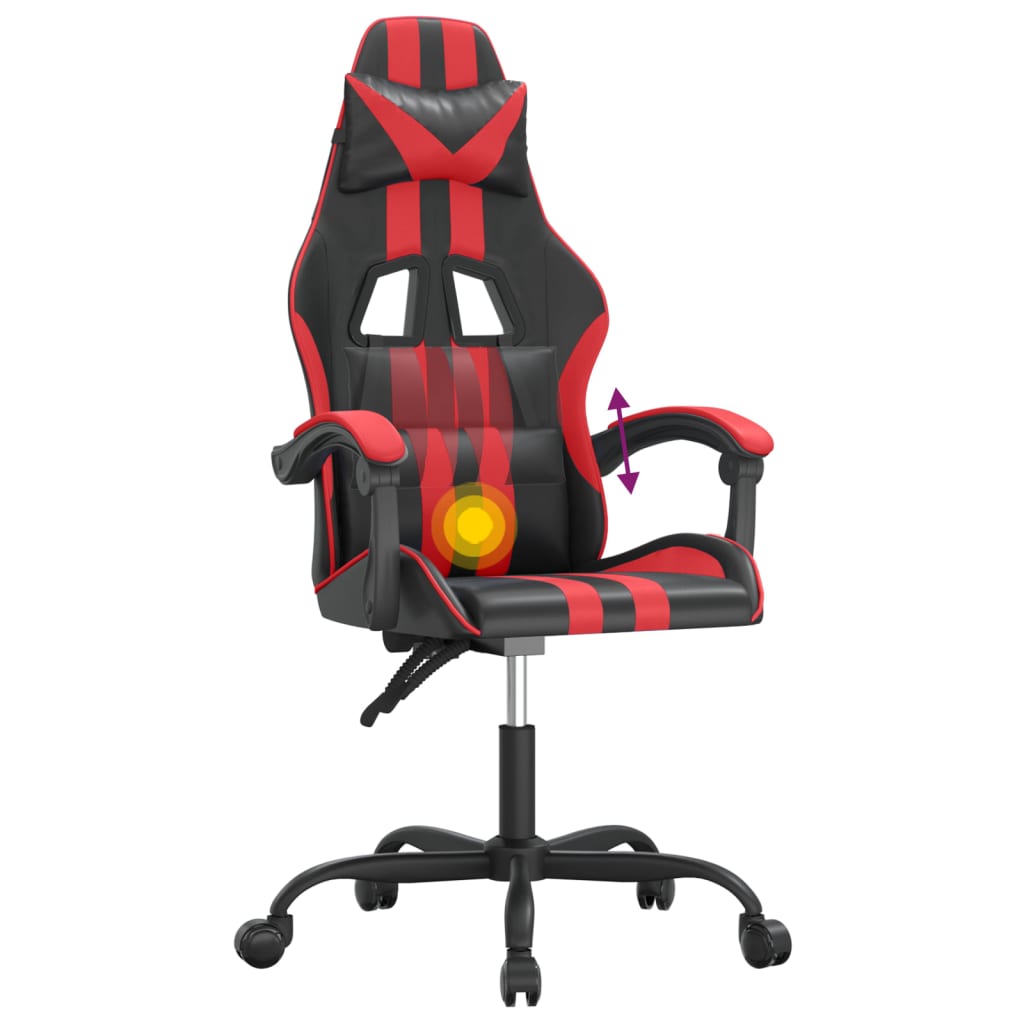 Gaming-Stuhl Drehbar Schwarz und Rot Kunstleder