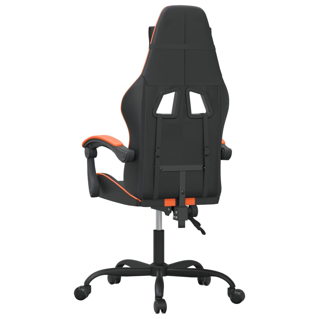 Gaming-Stuhl Drehbar Schwarz und Orange Kunstleder