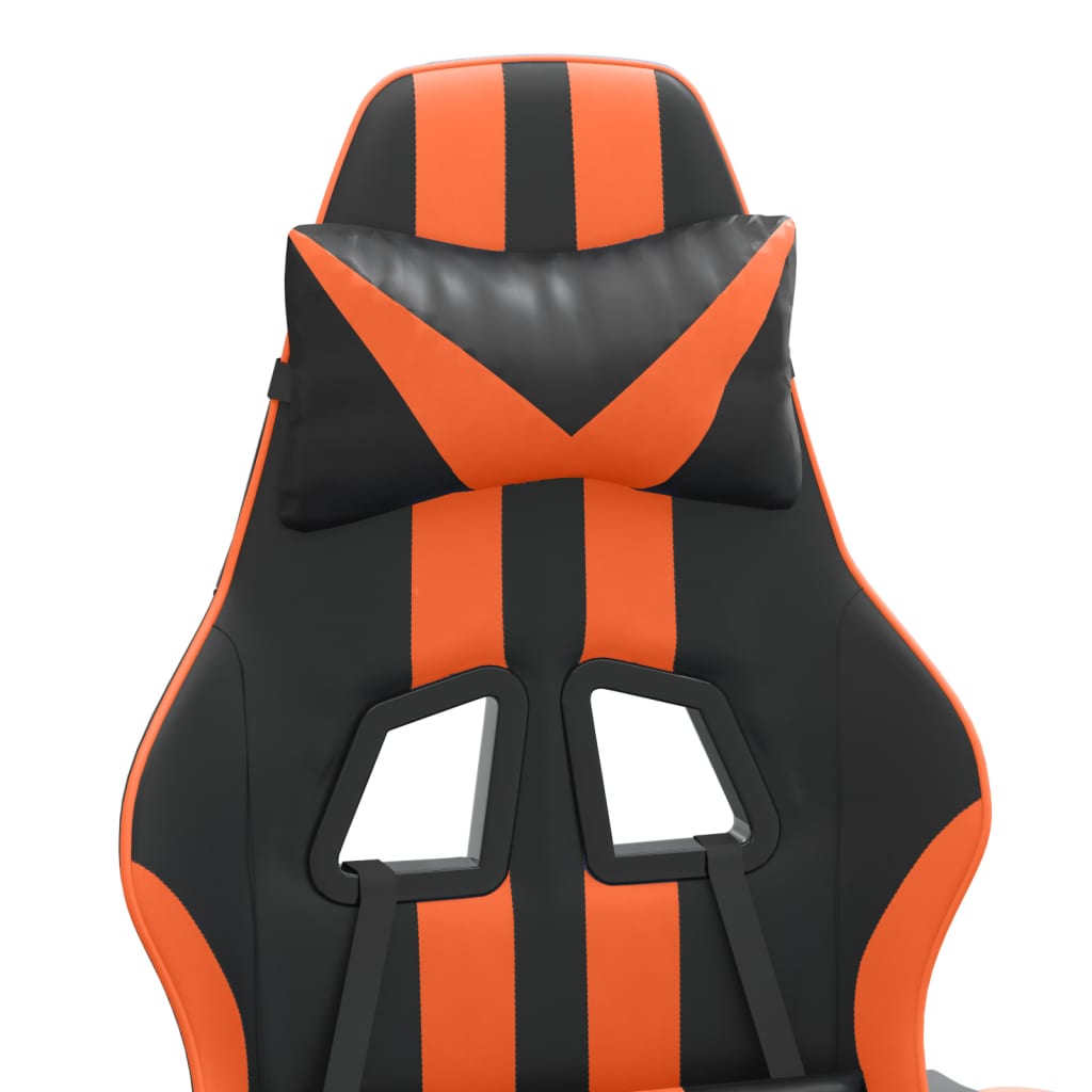 Gaming-Stuhl Drehbar Schwarz und Orange Kunstleder