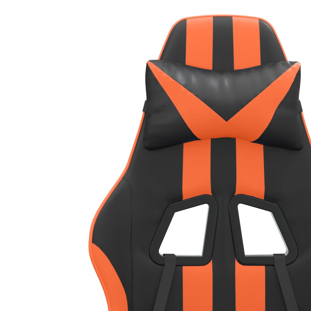 Gaming-Stuhl Drehbar Schwarz und Orange Kunstleder