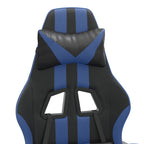 Gaming-Stuhl mit Fußstütze Drehbar Schwarz & Blau Kunstleder