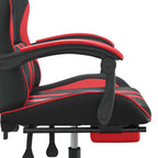 Gaming-Stuhl mit Fußstütze Drehbar Schwarz & Rot Kunstleder
