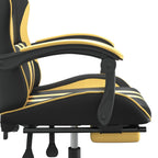 Gaming-Stuhl mit Fußstütze Drehbar Schwarz & Golden Kunstleder