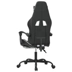 Gaming-Stuhl mit Fußstütze Drehbar Schwarz & Weiß Kunstleder