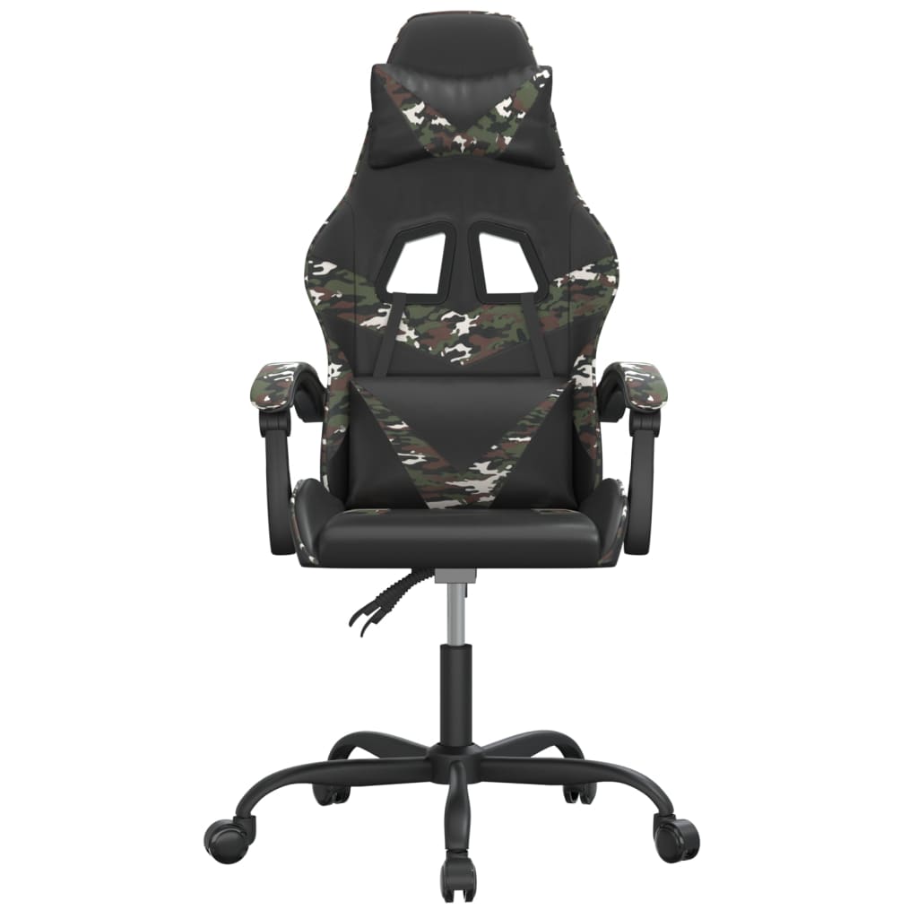Gaming-Stuhl Drehbar Schwarz und Tarnfarben Kunstleder