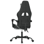 Gaming-Stuhl mit Fußstütze Drehbar Schwarz & Weiß Kunstleder