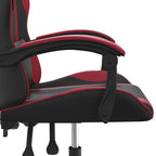 Gaming-Stuhl Drehbar Schwarz und Weinrot Kunstleder