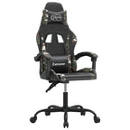Gaming-Stuhl Drehbar Schwarz und Tarnfarben Kunstleder