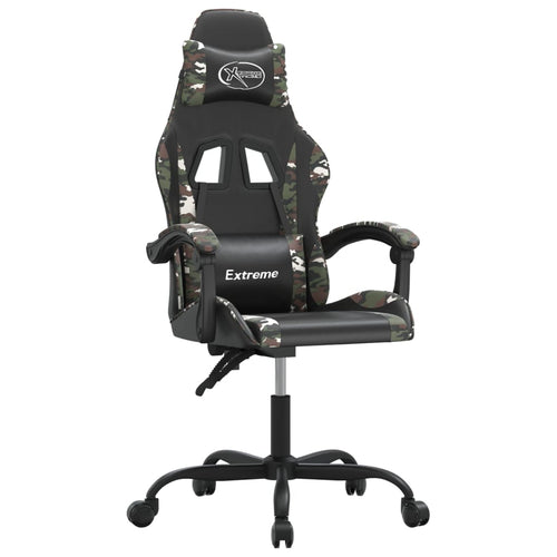 Gaming-Stuhl Drehbar Schwarz und Tarnfarben Kunstleder