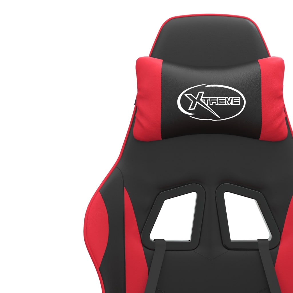 Gaming-Stuhl mit Fußstütze Drehbar Schwarz & Rot Kunstleder