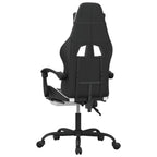 Gaming-Stuhl mit Fußstütze Drehbar Schwarz & Weiß Kunstleder
