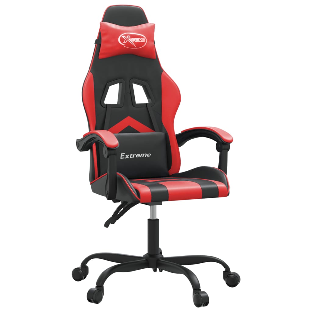 Gaming-Stuhl Drehbar Schwarz und Rot Kunstleder