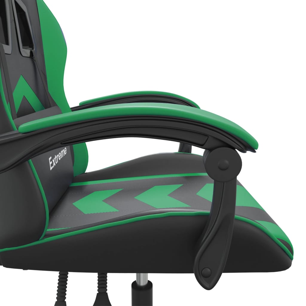 Gaming-Stuhl Drehbar Schwarz und Grün Kunstleder