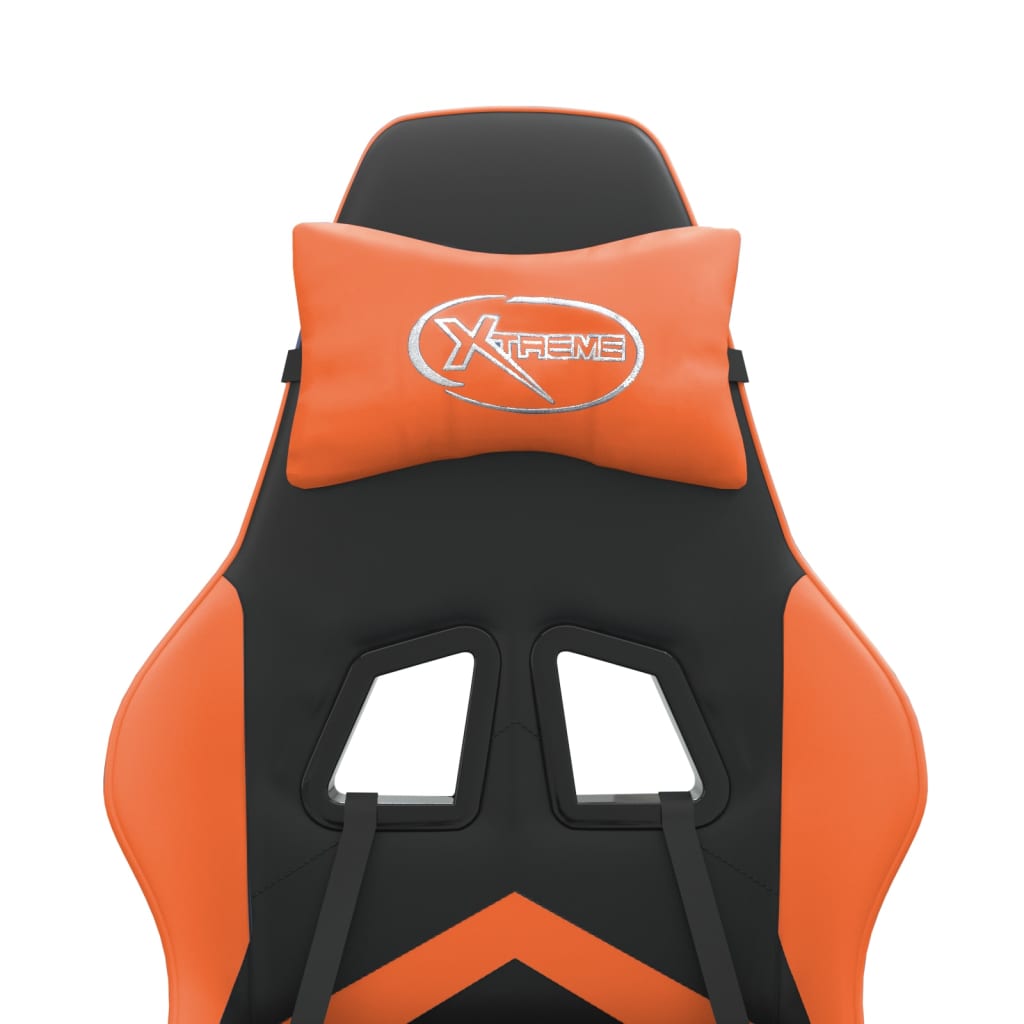 Gaming-Stuhl Drehbar Schwarz und Orange Kunstleder