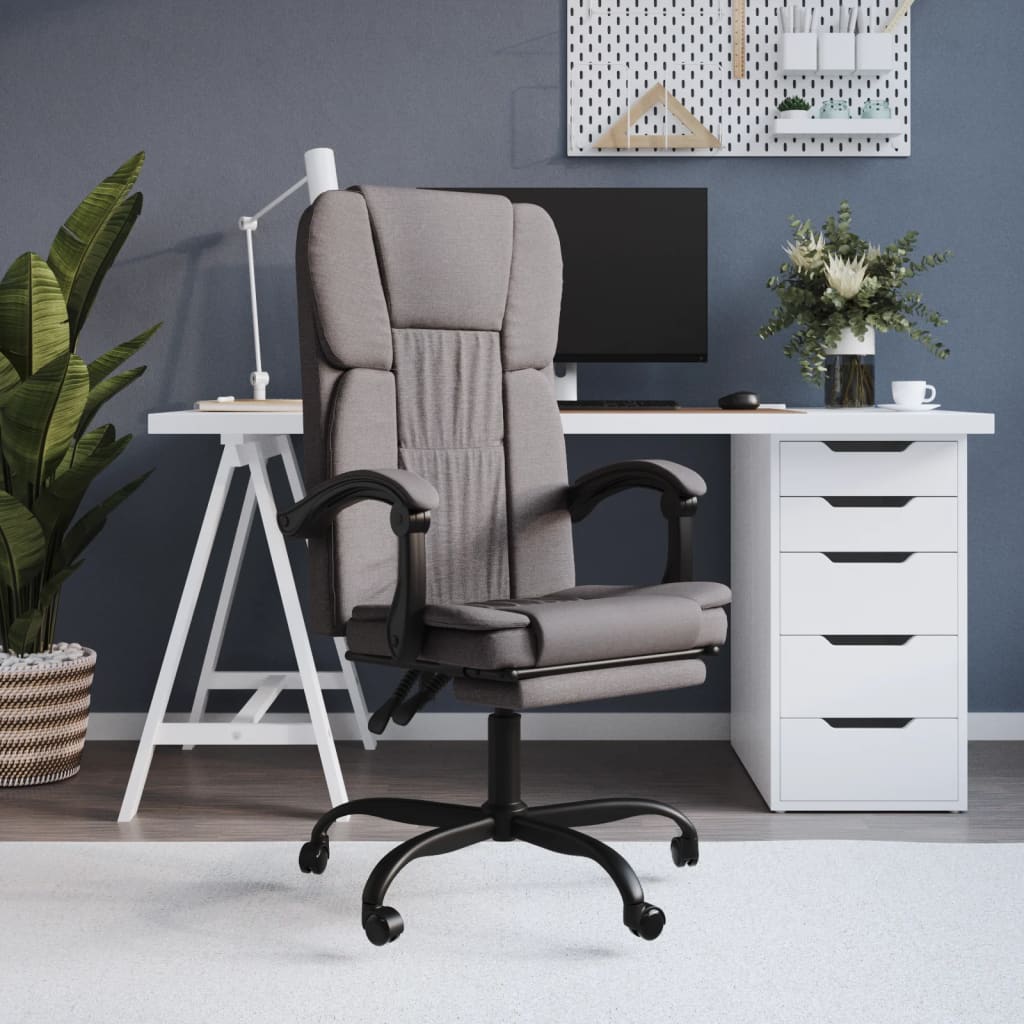 Bürostuhl mit Liegefunktion Taupe Stoff