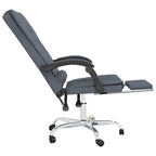 Bürostuhl mit Massagefunktion Dunkelgrau Samt