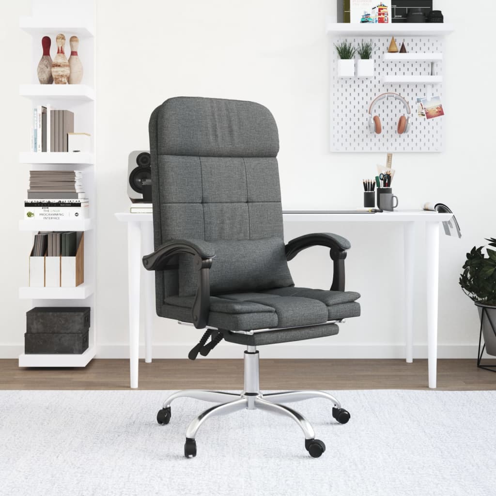 Bürostuhl mit Massagefunktion Dunkelgrau Stoff