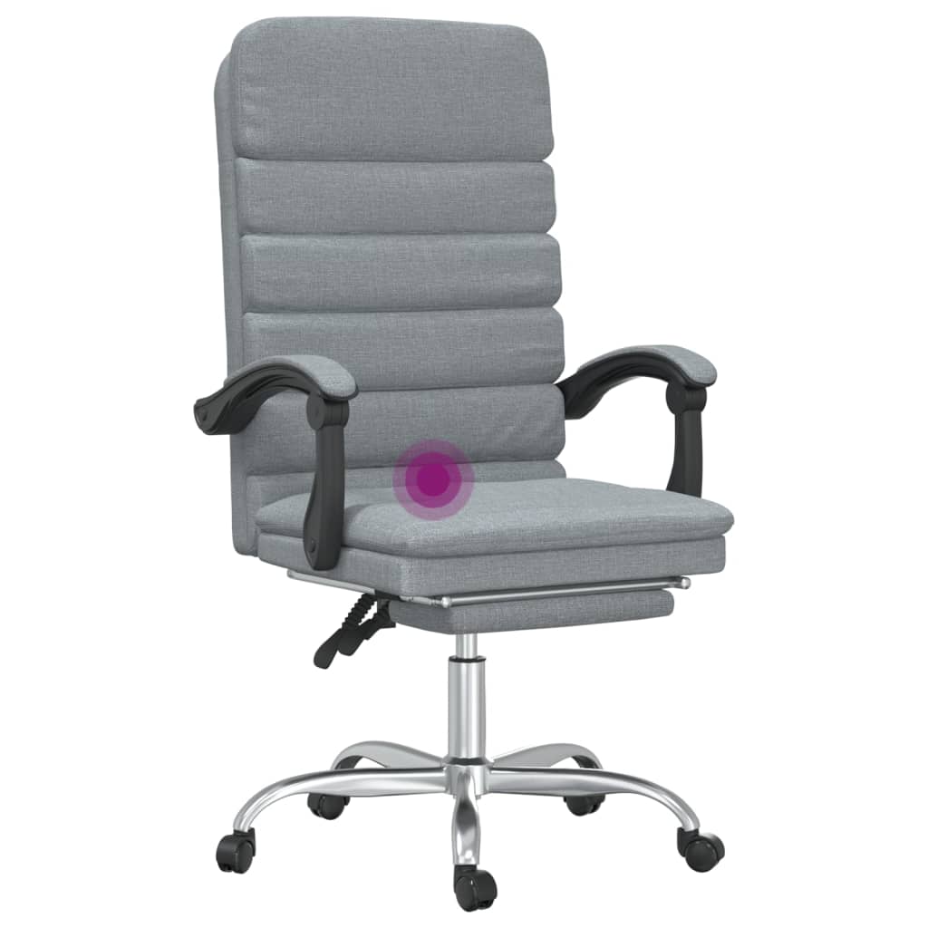 Bürostuhl mit Massagefunktion Hellgrau Stoff