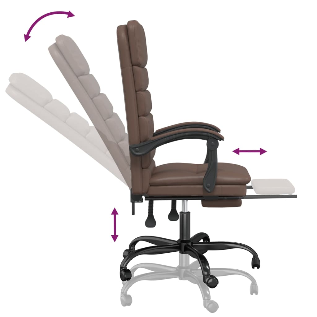 Bürostuhl mit Massagefunktion Braun Kunstleder