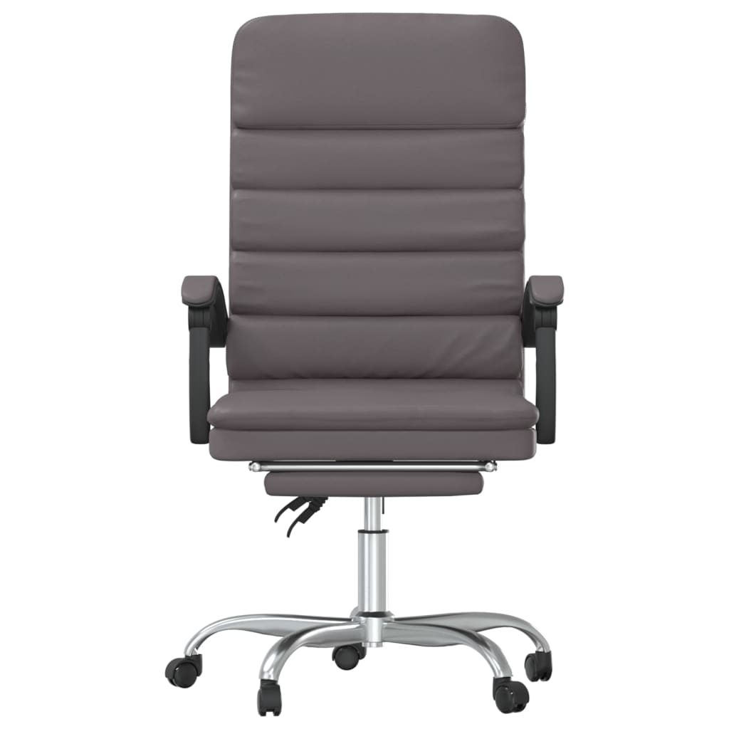 Massage-Bürostuhl mit Liegefunktion Grau Kunstleder