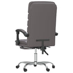 Massage-Bürostuhl mit Liegefunktion Grau Kunstleder