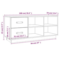 Schuhbank Weiß 100x34x45 cm Massivholz Kiefer