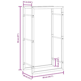 vidaXL Brennholzregal Mattschwarz 50x28x94 cm Stahl