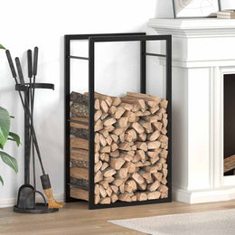 vidaXL Brennholzregal Mattschwarz 50x28x94 cm Stahl