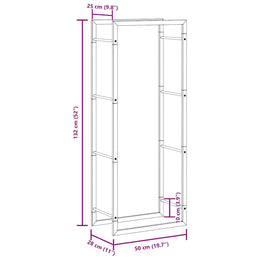 vidaXL Brennholzregal Mattschwarz 50x28x132 cm Stahl