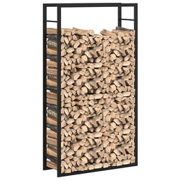 vidaXL Brennholzregal Mattschwarz 80 x 28 x 154 cm Stahl