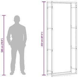 vidaXL Brennholzregal Mattschwarz 80 x 28 x 222 cm Stahl