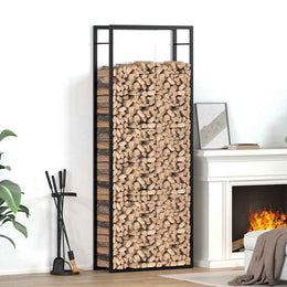 vidaXL Brennholzregal Mattschwarz 80 x 28 x 222 cm Stahl