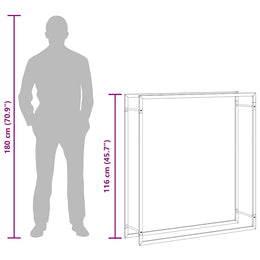 vidaXL Brennholzregal Mattschwarz 110x28x116 cm Stahl